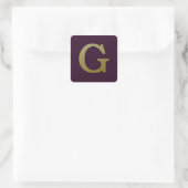 Letter G Gold Square Sticker (Tas)