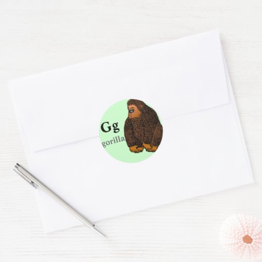 Letter G gorilla Stickers (Envelop)