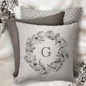 Letter G Gouden Botanische Gratie Monogram Kussen