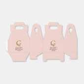 Letter G Gouden Monogram Roze Rozen Bedankdoosjes (Uitgevouwen)