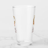 Letter G Gouden Monogram Roze Rozen Glas (Rechts)
