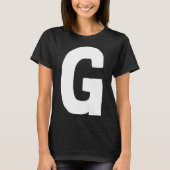 Letter G groot en vet wit T-shirt (Voorkant)