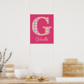 Letter G Initiaal Alphabet Poster voor Girl (Keuken)