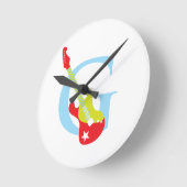 Letter G Initiaal Clock Ronde Klok (Hoek)