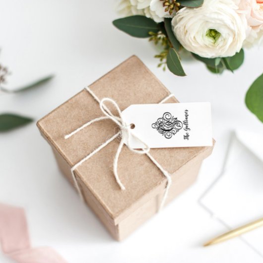 Letter G Initiaal Elegant Flourish Monogram Name Rubberstempel