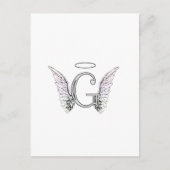 Letter G Initiaal Monogram met Angel Wings & Halo Briefkaart (Voorkant)