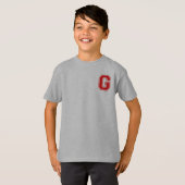 Letter G - Initiaal naam alfabet monogram T-shirt (Voorkant volledig)