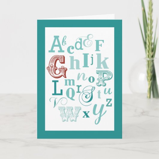 Letter G Initiaal Name Alphabet Birthday Blauwgroe Kaart (Voorkant)