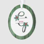 *~* Letter G Kerstmis FOTO Rustic Wood AP44 Ornament (voorkant)