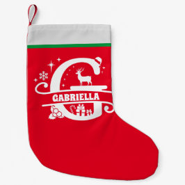 Letter G Kerstmonogram Initiaal Naam Rood Wit Kleine Kerstsok