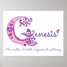 Letter G kunst Genesis meisjesnaam en betekenis po Poster