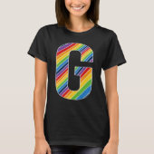 Letter G Lesbisch Gay Pride Biseksueel Trans Lette T-shirt (Voorkant)