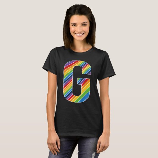 Letter G Lesbisch Gay Pride Biseksueel Trans Lette T-shirt (Voorkant volledig)