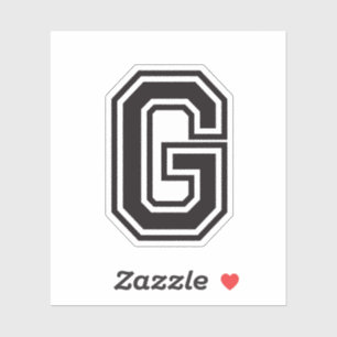 Letter G-lettertype voor sportief college Sticker