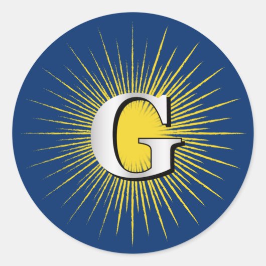 Letter G - masonisch symbool Ronde Sticker (Voorkant)