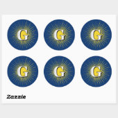 Letter G - masonisch symbool Ronde Sticker (Vel)