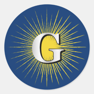 Letter G - masonisch symbool Ronde Sticker