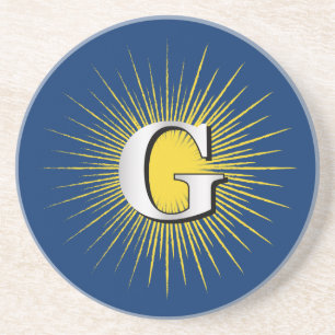 Letter G - masonisch symbool Zandsteen Onderzetter