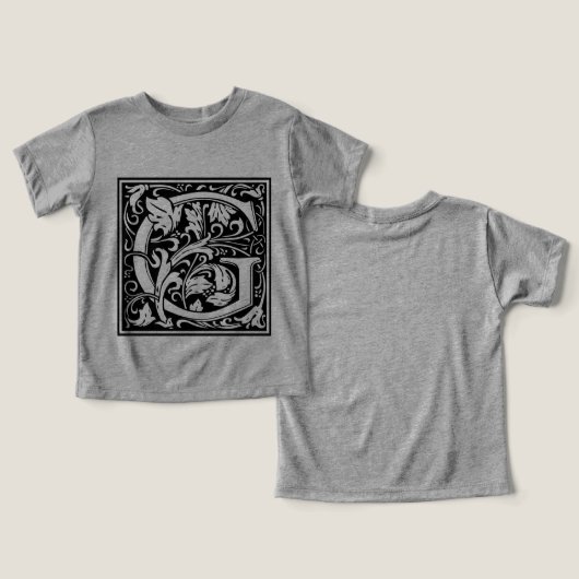 Letter G Middeleeuws Monogram Art Nouveau (Ontwerp Voorkant & Achterkant)