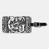 Letter G Middeleeuws Monogram Art Nouveau Bagagelabel (Voorkant horizontaal)