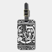 Letter G Middeleeuws Monogram Art Nouveau Bagagelabel (Voorkant verticaal)