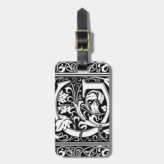 Letter G Middeleeuws Monogram Art Nouveau Bagagelabel (Voorkant verticaal)