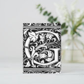 Letter G Middeleeuws Monogram Art Nouveau Briefkaart (Staand voorkant)