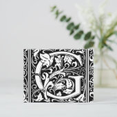 Letter G Middeleeuws Monogram Art Nouveau Briefkaart (Staand voorkant)