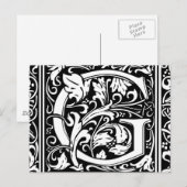 Letter G Middeleeuws Monogram Art Nouveau Briefkaart (Voorkant / Achterkant)