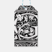 Letter G Middeleeuws Monogram Art Nouveau Cadeaulabel (Voorkant)