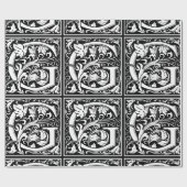 Letter G Middeleeuws Monogram Art Nouveau Cadeaupapier (Vlak)