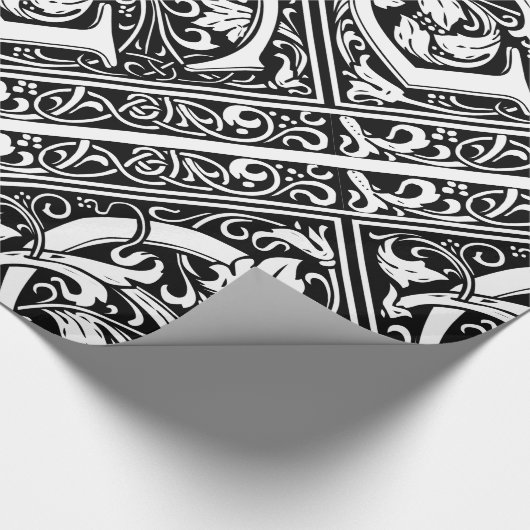 Letter G Middeleeuws Monogram Art Nouveau Cadeaupapier (Hoek)