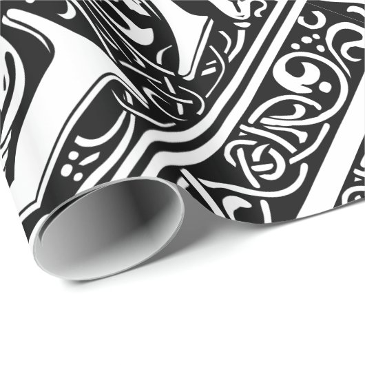 Letter G Middeleeuws Monogram Art Nouveau Cadeaupapier (Rol Hoek)