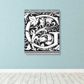 Letter G Middeleeuws Monogram Art Nouveau Canvas Afdruk (Insitu (Houten vloer))