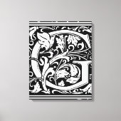Letter G Middeleeuws Monogram Art Nouveau Canvas Afdruk (Voorkant)