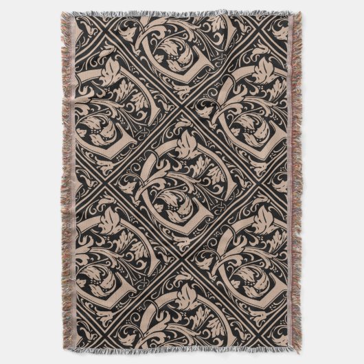 Letter G Middeleeuws Monogram Art Nouveau Deken (Voorkant Verticaal)