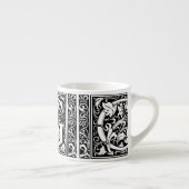Letter G Middeleeuws Monogram Art Nouveau Espresso Kop (Rechts)
