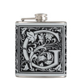 Letter G Middeleeuws Monogram Art Nouveau Heupfles (Voorkant)