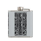 Letter G Middeleeuws Monogram Art Nouveau Heupfles (Achterkant)