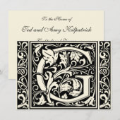 Letter G Middeleeuws Monogram Art Nouveau Kaart (Voorkant / Achterkant)