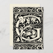 Letter G Middeleeuws Monogram Art Nouveau Kaart (Voorkant / Achterkant)