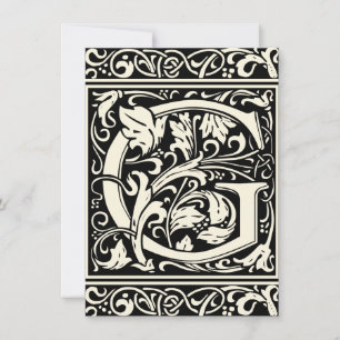 Letter G Middeleeuws Monogram Art Nouveau Kaart