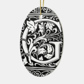 Letter G Middeleeuws Monogram Art Nouveau Keramisch Ornament (Links)