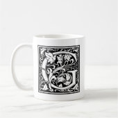 Letter G Middeleeuws Monogram Art Nouveau Koffiemok (Links)