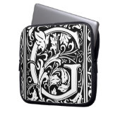 Letter G Middeleeuws Monogram Art Nouveau Laptop Sleeve (Voorkant Links)