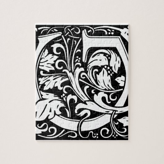 Letter G Middeleeuws Monogram Art Nouveau Legpuzzel (Verticaal)