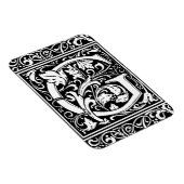 Letter G Middeleeuws Monogram Art Nouveau Magneet (Rechterzijde)