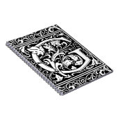 Letter G Middeleeuws Monogram Art Nouveau Notitieboek (Rechterzijde)