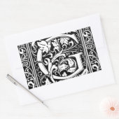 Letter G Middeleeuws Monogram Art Nouveau Rechthoekige Sticker (Envelop)