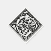 Letter G Middeleeuws Monogram Art Nouveau Servet (Hoek)